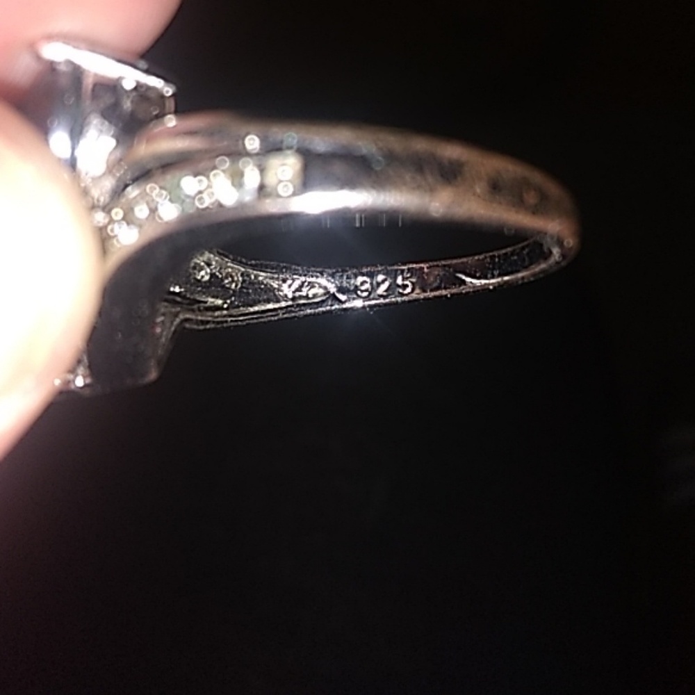 DOUBLE HEART REAL SILVER RING - Picture 4 of 7